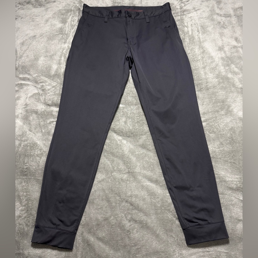 Rhone Mens Commuter Joggers Pants 30x30 Slim Fit Zip Ankles Stretch Gray Chino